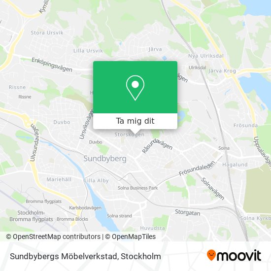 Sundbybergs Möbelverkstad karta