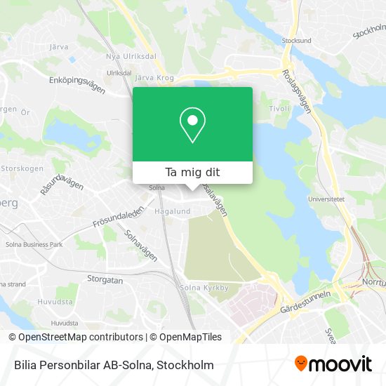 Bilia Personbilar AB-Solna karta