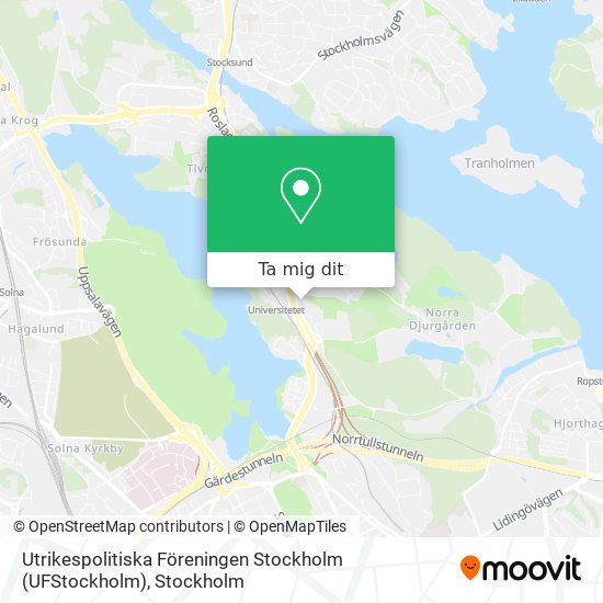 Utrikespolitiska Föreningen Stockholm (UFStockholm) karta
