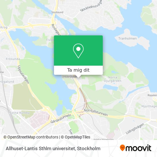 Allhuset-Lantis Sthlm universitet karta