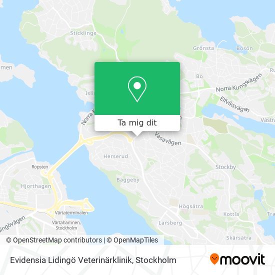 Evidensia Lidingö Veterinärklinik karta