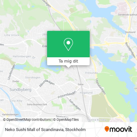 Neko Sushi Mall of Scandinavia karta
