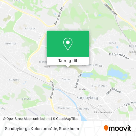 Sundbybergs Koloniområde karta