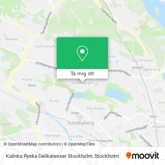 Kalinka Ryska Delikatesser Stockholm karta