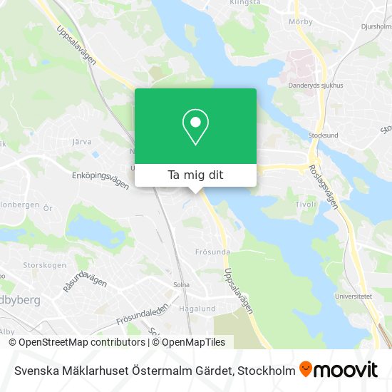 Svenska Mäklarhuset Östermalm Gärdet karta