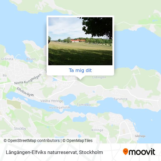 Långängen-Elfviks naturreservat karta