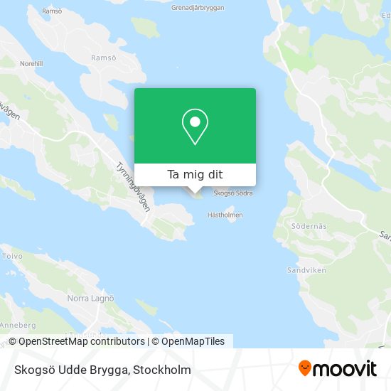 Skogsö Udde Brygga karta