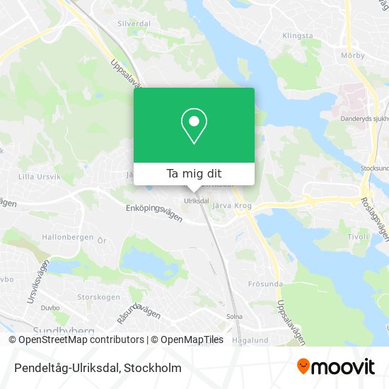 Pendeltåg-Ulriksdal karta