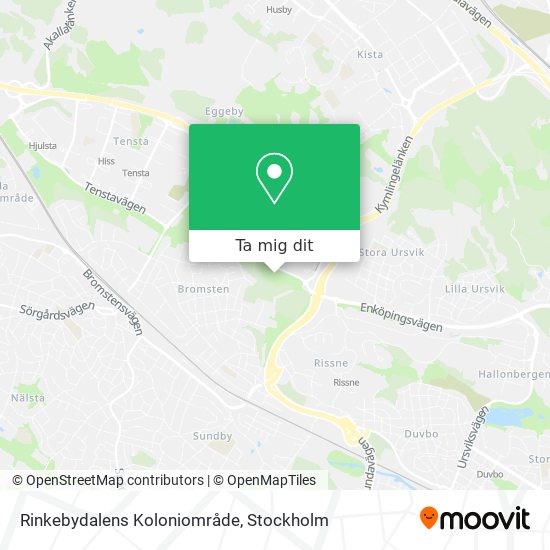 Rinkebydalens Koloniområde karta