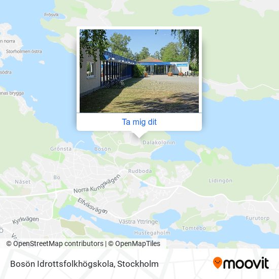 Bosön Idrottsfolkhögskola karta
