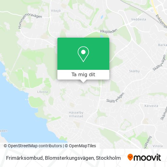 Frimärksombud, Blomsterkungsvägen karta