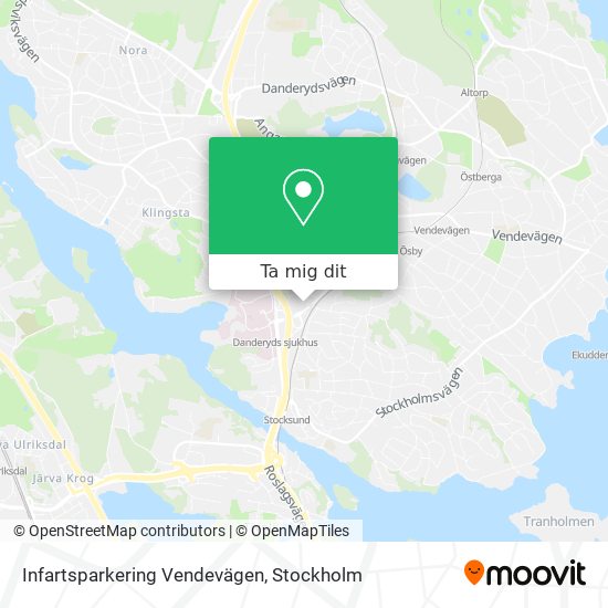 Infartsparkering Vendevägen karta