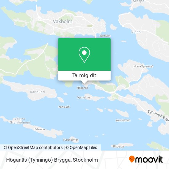 Höganäs (Tynningö) Brygga karta