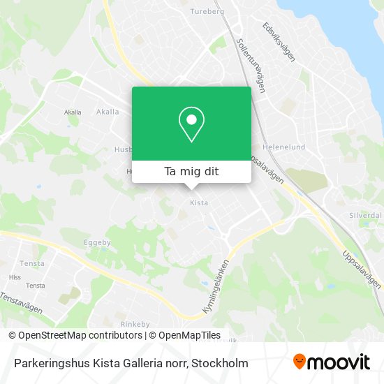 Parkeringshus Kista Galleria norr karta