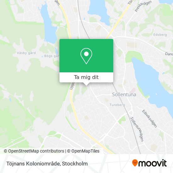 Töjnans Koloniområde karta