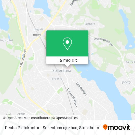 Peabs Platskontor - Sollentuna sjukhus karta