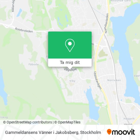 Gammeldansens Vänner i Jakobsberg karta