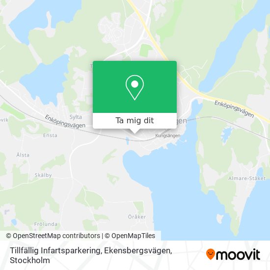 Tillfällig Infartsparkering, Ekensbergsvägen karta