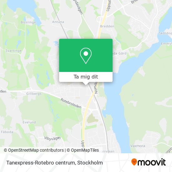 Tanexpress-Rotebro centrum karta