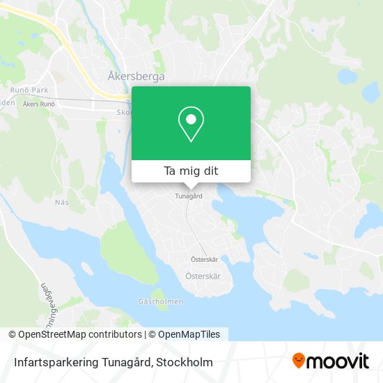 Infartsparkering Tunagård karta