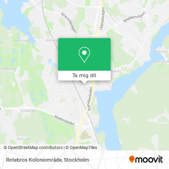 Rotebros Koloniområde karta