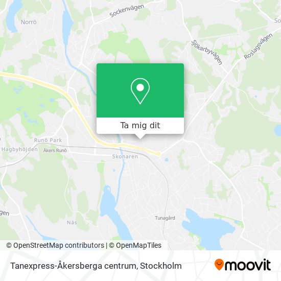 Tanexpress-Åkersberga centrum karta