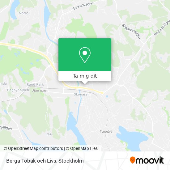 Berga Tobak och Livs karta