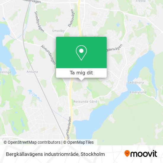 Bergkällavägens industriområde karta