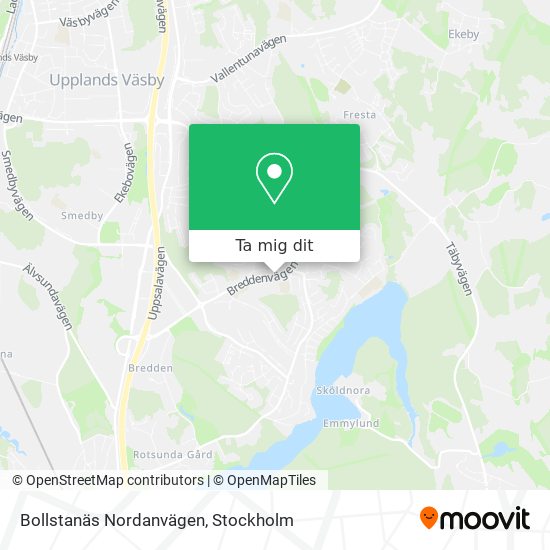 Bollstanäs Nordanvägen karta