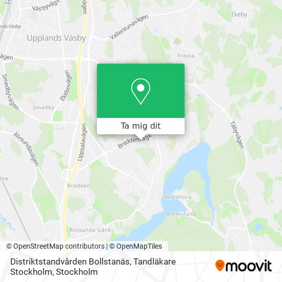 Distriktstandvården Bollstanäs, Tandläkare Stockholm karta