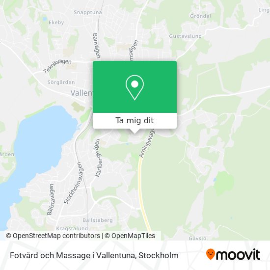 Fotvård och Massage i Vallentuna karta