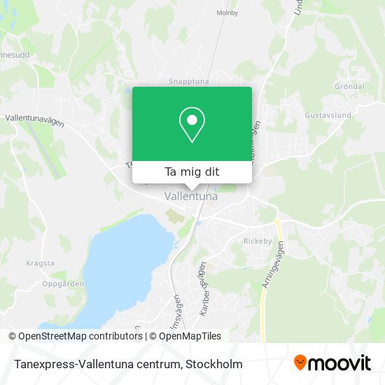 Tanexpress-Vallentuna centrum karta