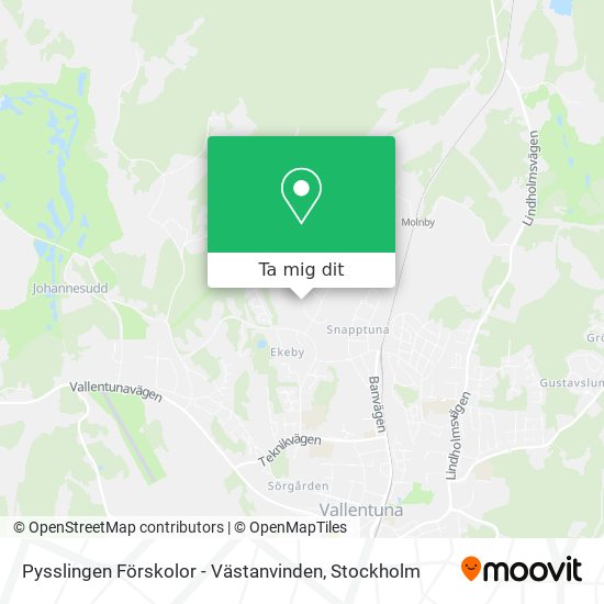 Pysslingen Förskolor - Västanvinden karta