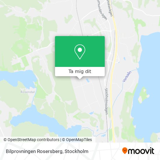 Bilprovningen Rosersberg karta