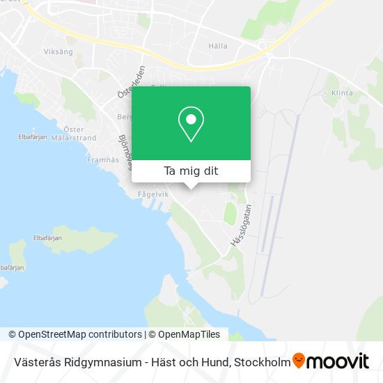 Västerås Ridgymnasium - Häst och Hund karta