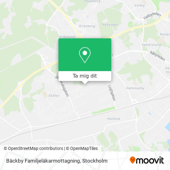 Bäckby Familjeläkarmottagning karta