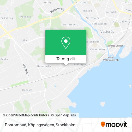 Postombud, Köpingsvägen karta