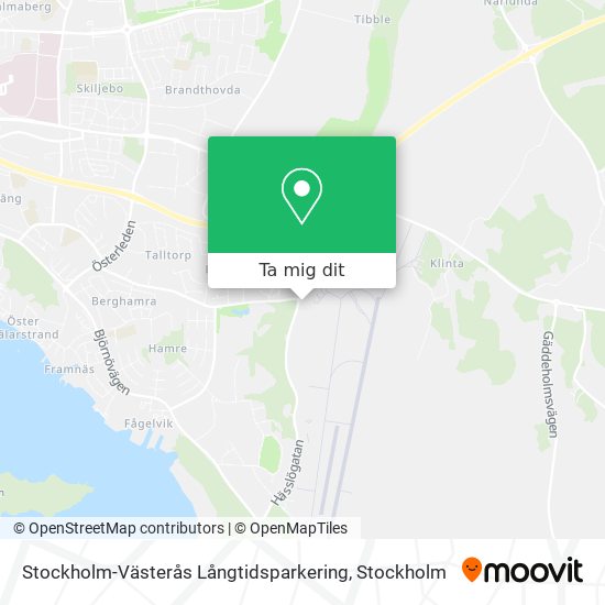 Stockholm-Västerås Långtidsparkering karta