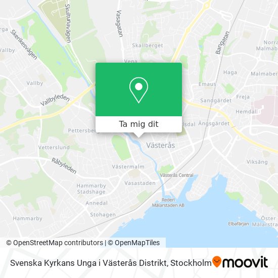 Svenska Kyrkans Unga i Västerås Distrikt karta