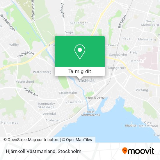 Hjärnkoll Västmanland karta