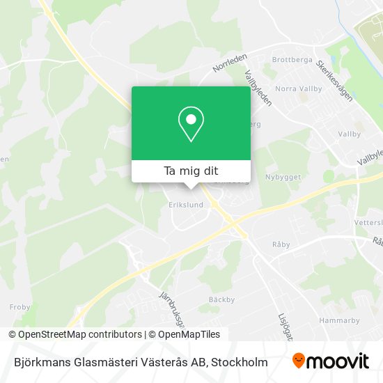 Björkmans Glasmästeri Västerås AB karta