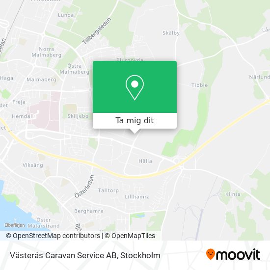 Västerås Caravan Service AB karta