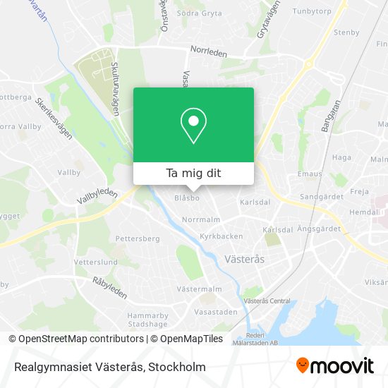 Realgymnasiet Västerås karta