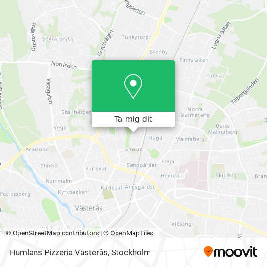 Humlans Pizzeria Västerås karta