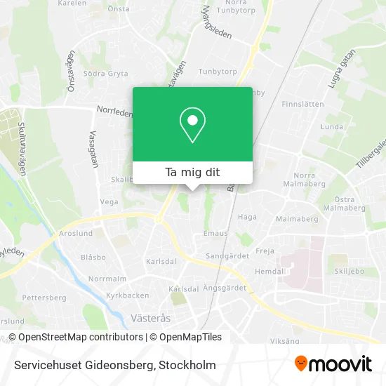Servicehuset Gideonsberg karta