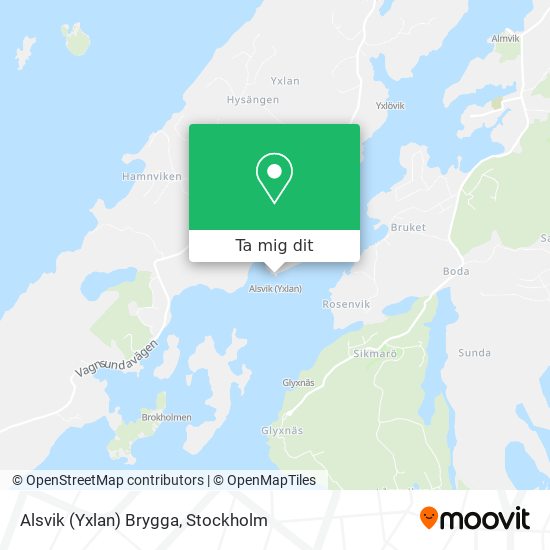 Alsvik (Yxlan) Brygga karta