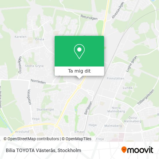 Bilia TOYOTA Västerås karta