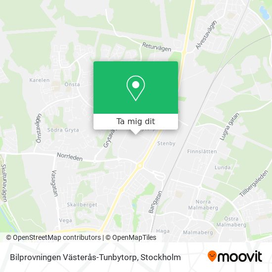 Bilprovningen Västerås-Tunbytorp karta