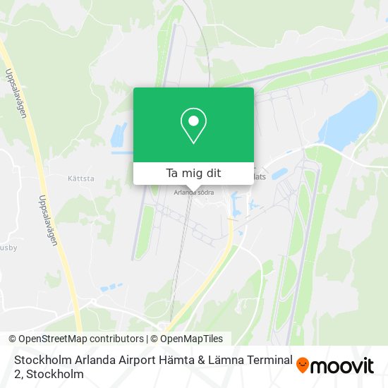 Stockholm Arlanda Airport Hämta & Lämna Terminal 2 karta