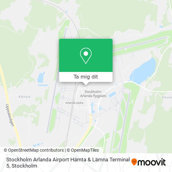 Stockholm Arlanda Airport Hämta & Lämna Terminal 5 karta